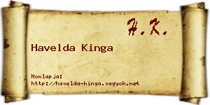 Havelda Kinga névjegykártya